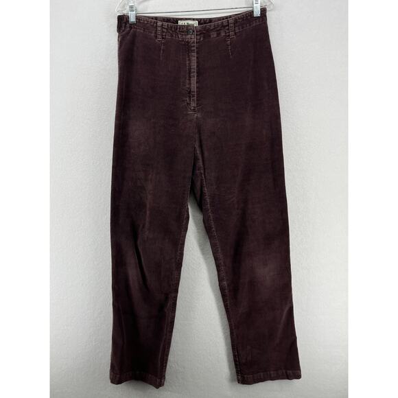 L.L. Bean Pants - LL BEAN Pants Womens 12 M Tall Corduroy Straight High Rise Purple HK VTG